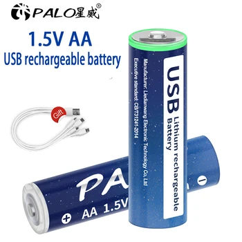1,5 v AA 2800mWh USB punjiva litij-ionska baterija velikog kapaciteta od 1,5 USB litij baterija za daljinski upravljač električni igračku + USB Kabel