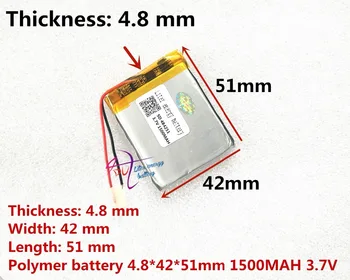 Litreni energetska baterija 3,7 U litij-polimer baterija 1500 mah C430 GPS navigator 484251 rekorder