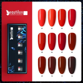 Beautilux Crvena Boja Gel-Lak Kit Soak Off UV LED Vino je Tamnocrvene Boje Crvene Trešnje Gel-Lak Za Nokte Skup Gelovi Za Nokte Lak za nokte 10 ml