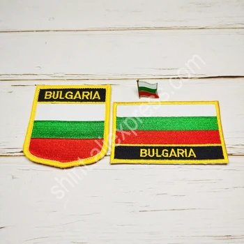 Нашивки s Vezom Nacionalne zastave Bugarskoj, Ikona, Štit i Pin Kvadratnog oblika, jedan set na Tkaninu Повязке, Ukras Ruksak