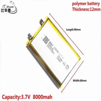 High-end litij-polimer baterija 3,7 8000 mah 126090 s mekom pakiranju Za Power Bank Bluetooth zvučnici, tablet-i, DVD-baterije