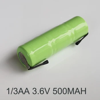 1-5 kom 3,6 1/3AA Ni-Mh punjiva baterija 500 mah 1/3 AA nimh ćelija sa strojeva za zavarivanje karticama i tanjura
