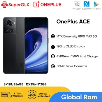 Novi Smartphone OnePlus Ace 5G MTK Dimensity 8100 MAX 150 W, Brzo Punjenje od 120 Hz AMOLED Mobilni Telefoni 50 Mp Trostruka skladište Android 12