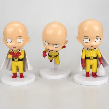 3 kom./compl. Anime One Punch Man Saitama Figurice Likova 10 cm Q Verzija ONEPUNCH MAN 3 Različite Saitama Model Zbirka Igračaka