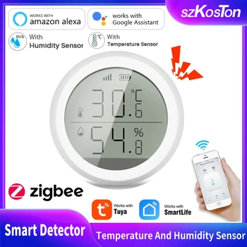 Tuya Pametna Kuća Zigbee Senzor za temperaturu i vlagu s LCD zaslona Hygrometer za prostor Pametna Kontrola Života Radi sa Pristupnikom