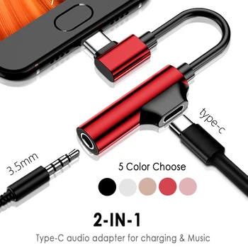 USB C Adapter DAC 2 u 1 Tip C do 3,5 Adapter za slušalice Audio Tip-c za slušalice 3 mm AUX Priključak Usb C 3,5 Za Xiaomi Usbc 3 5