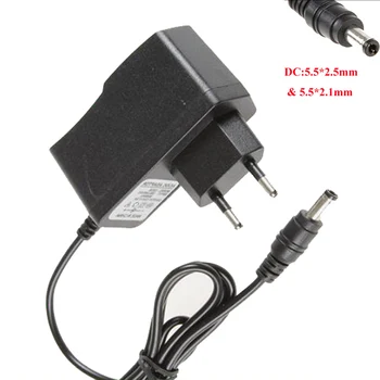 Crna Europska 9 0.5 A/1.0 A/ 1.5 A/2.0 A adapter za napajanje 5.5 * 2.5 mm i 5.5 *2.1 mm 100-240 vac u punjač dc