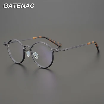 Vintage Okvira Za Naočale Od Legure Titana, Gospodo Okrugli Optički Naočale Za Kratkovidnost, Okvira Za Naočale Na Recept, Ženske Luksuzne Marke Dizajnerske Naočale