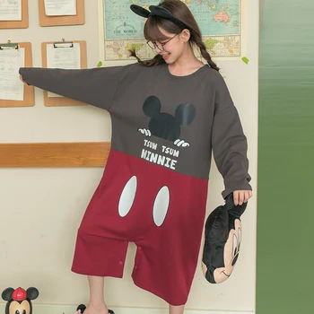 Disney ' s Mickey Mouse Kawai Donje Body Dugih Rukava Bodi na Zakopčane Хлопковая Пижама Ženska Пижама Onsies Pidžame za Žene