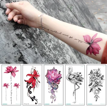 privremena povez tetovaže vodootporne privremena tetovaža naljepnica lotosov cvijet tetovaža rukava ženski ručni zglob ruke rukav tetovaža lažna djevojka