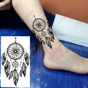 Kana Hvatačem Snova Privremene Tetovaže Za Žene Odrasle Realan Pero Mandala Lažne Tetovaže Vodootporan Noge Periva Tetovaže