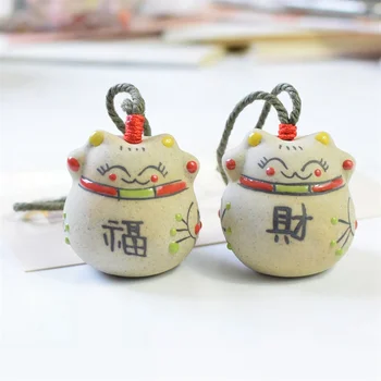 Japanski Kreativni Keramičke Sretan Mačak Privjesak Zvono Vjetar Zvono Chinchilla Privjesak Nakit Namještaja Obrt Privezak Za Ključeve, Auto Na Poklon