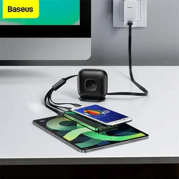 Baseus 3 u 1 USB Type C Kabel PD 100 W Brzo Punjenje Datum Kabel Za iPhone 13 12 Pro Micro USB C Rastezanje Za Macbook Xiaomi