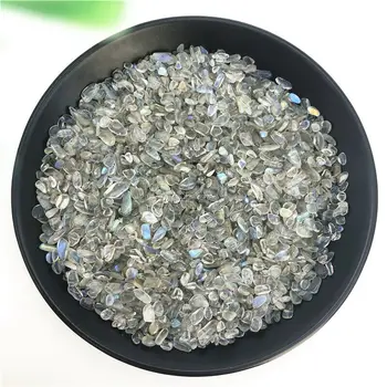 50 g 3-5 mm Prirodni Siva Mjesečev Kamen Kristalna Гравийная Crumb Plava Trepćuća Kamen Dekor Prirodnog kamena i Minerala