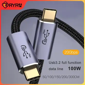 RYRA TYPE-C, USB Type C C Kabel od нейлонового legure za laptop 5A E-MARK PD 100 W USB 3,1 Gen2 10 Gbit/s 8 Do 60 Hz Kabel za napajanje
