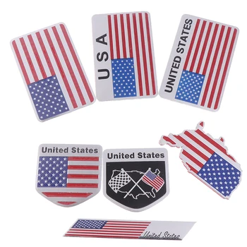 Aluminijska Legura SAD-Sjedinjene američke Države Američka Zastava Naljepnica za Logo Auto Sportski Ikonu Kromirana Simbol Naljepnice Stil Vozila