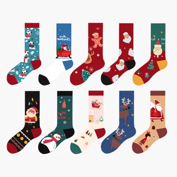 2022 Nove Kreativne Božićne Čarape, Božićne Čarape Na Sreću Za Ženske, Muške Čarape Srednje dužine, Dječji Poklon Čarape Za Pohranu Santa