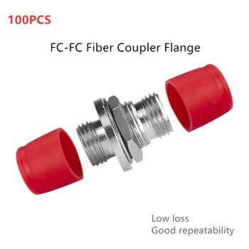 100 KOM. fiber-optički adapter FC-FC s niskim gubicima, Mali prirubnice spojnica Tipa D, Spojnica FC za FC, Fiber-optički Prirubnice Optički Atenuator