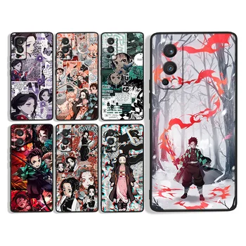 Kimetsu No Yaiba Demon Anime Za OnePlus 9R 9 8T 8 7T 7 6 6T 5T Pro Nord N100 N10 2 CE Crni Silikon Mekana Torbica Za Telefon