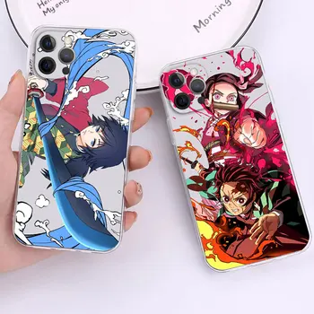 Kimetsu No Yaiba Demon Slayer Anime Torbica Za Telefon iPhone 13 12 11 Mini Pro XS XR Max 7 8 Plus XS 6s soft bistra Stražnji Poklopac
