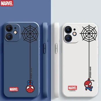 Marvel slatka Čovjek-Pauk Za iPhone 13 12 11 Pro Max 12 13 Mini X XS XR Max 6 6s 7 8 Plus torbica za telefon tekući silikon torbica Carcasa
