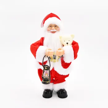 Djed Mraz Električni Pliš Igračke Božićne Ukrase za Dom Swing Glazba Santa Lutke Novogodišnji Ukras Figurice Božićni Poklon