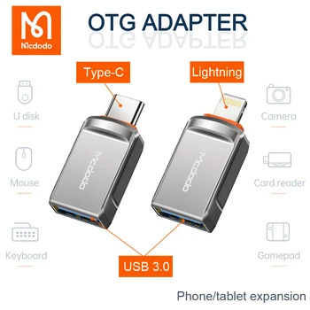 Mcdodo USB Lightning Type C OTG Adapter za iPhone 13 12 iPad Flash Drive Xiaomi Telefon Huawei Tablet Proširenje Pretvarač Podataka