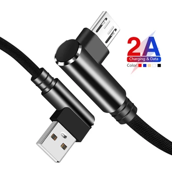 USB Micro Kabel 2A 90 Stupnjeva Lakat podatkovni Kabel, Punjač i Kabel za Samsung Xiaomi dodatna Oprema Za Mobilne Telefone su Brzo Punjenje Usb Kabel