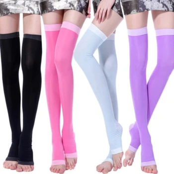 Ženske Kompresije Čarapa Do butina Visoke Dužine, Čarape S Otvorenim Vrhom Za Djevojčice, Čarape Za Mršavljenje
