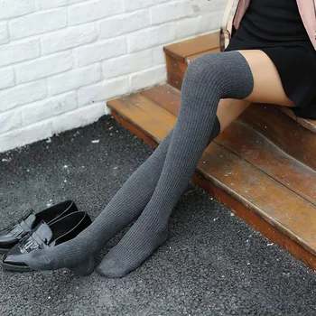 Novi Trendi Ženski Zimske Čarape, Duge Seksi Čarape, Ženske Soft Pletene Čarape Dužine Iznad Koljena, Visoke Tople Čarape Do Kukova, Fat