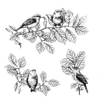DABOXIBO Ptica Na Grani Prozirne Marke Obrazac Za Izradu Razglednica Za Scrapbooking 