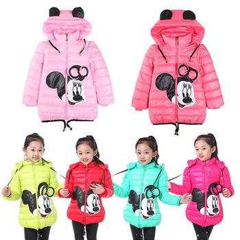 Disney Mickey I Minnie Zimi Topli Kaput Odjeća Za Djevojčice Slatka Odijelo S Kapuljačom Kaput Mickey Mouse Print Zimska Majica Jakna Odijevanje