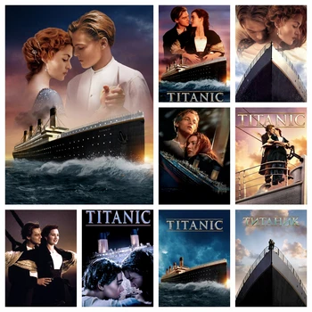 Potpuna Bušilica Romantična ljubavna Priča 5d Diamond Slikarstvo Klasični Film Titanic Plakat Gorski Kristal Vez Križić Poklon Ručni Rad Kućni Dekor