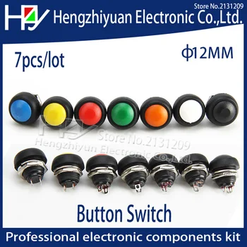 Hzy 7 kom./lot 12 mm Vodootporan Instant gumb switch OFF-(ON) Самовывоз 3A/125/AC 1A/250AC