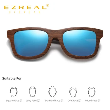 EZREAL Brand Drvene Modni 100% Ručni Rad Od Oraha Drvo Muške Sunčane Naočale Polarizirane Sunčane Naočale Ženske UV400 Slr Naočale