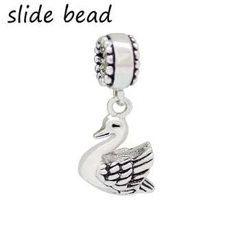 Idealni Pandora Šarm Narukvice Ogrlice Lanci I Labud Privjesak Životinja Obitelj Šarm Perle za Izradu Nakita