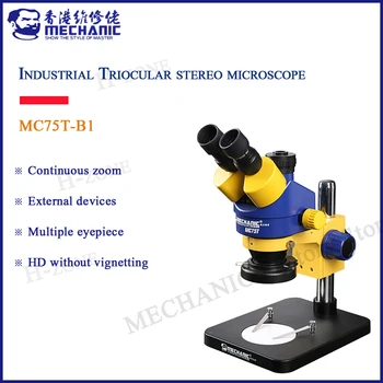 Originalni MEHANIČAR MC75T-B1 Industrijski Тринокулярный Стереомикроскоп 7-45X Kontinuirani Zoom Mobilni Telefon Popravak Inspekcijskog Platforma