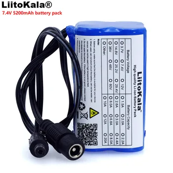 LiitoKala Protect 7,4 U 5200 mah 8,4 U 18650 Li-ion baterija biciklističke svjetla Glavu fenjer posebna baterija DC 5,5*2,1 mm