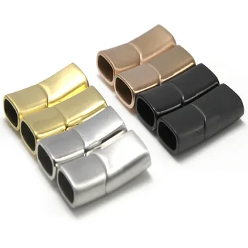Magnetski Zatvarač Od nehrđajućeg Čelika su Pogodne za 8 10 12 mm Plosnati Kožnu Uzicu Spone za Narukvicu Priključak Za Izradu Nakita DIY Pribor