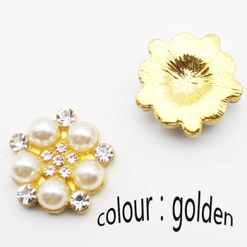 10 komada 15 mm boja: zlatna, srebrna mješoviti biseri sa ravnim dnom dly ručni rad za vjenčanje pribor