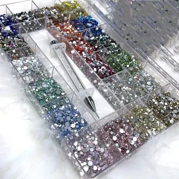 SS3-SS20 Mix (720 kom. x 20) Ne Ispravljanje Flatback Rhinestones za Nokte za Dizajn Noktiju Okruglih dijamanata 3D Ukrasi za nokte Dragulji&*&