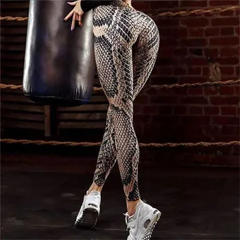 Ženske Elastične Tajice od tkanine s uzorkom zmijske, Novi Stil, Ženske Trening Push-up, Modni Seksi Uske Tajice
